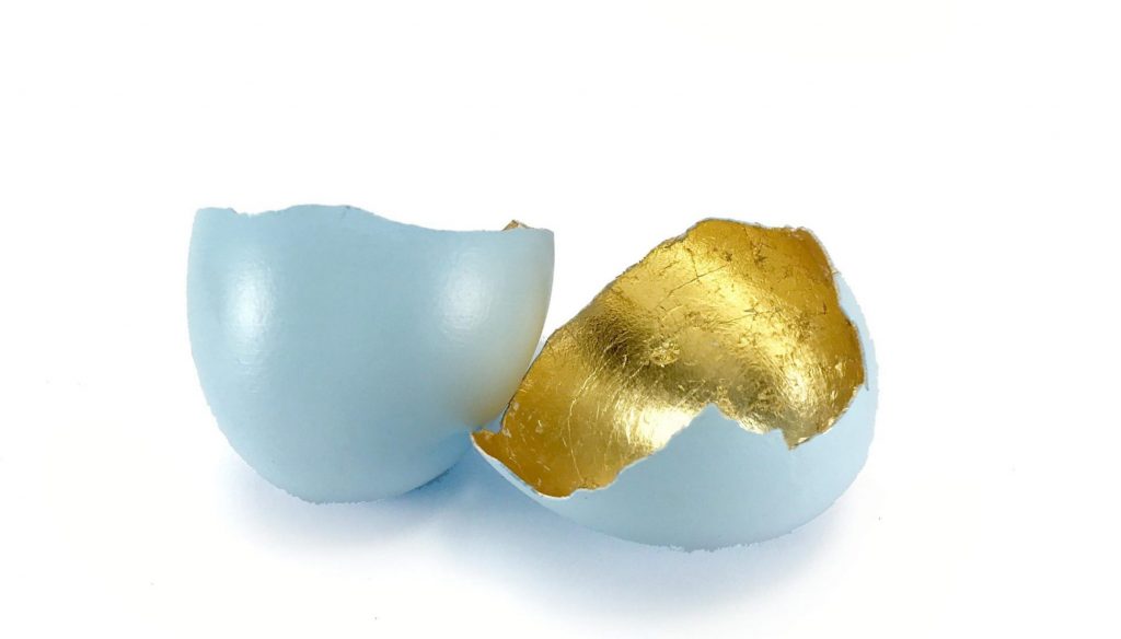 blue and gold egg magical keepsake thebrightshoppe