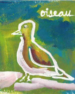 oiseau acrylic on heavy paper janet bright thebrightshoppe