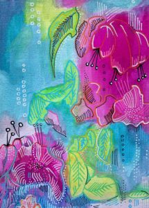 pink flowers canadian art janet bright jjbright colourful pink flowers 