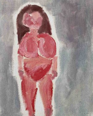 art for small spaces painting acrylic on canvas board pink nude