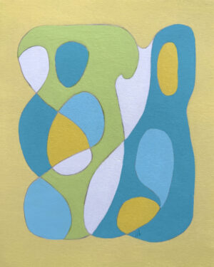 yellow blue green modern style inspired painting