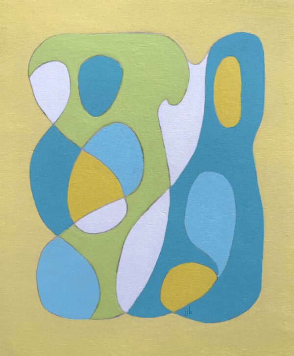 yellow blue green modern style inspired painting