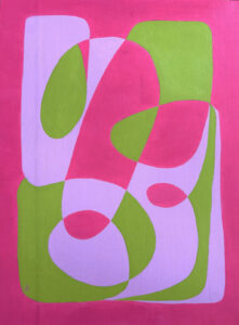 neon pink and green modern style inspired painting colourful art