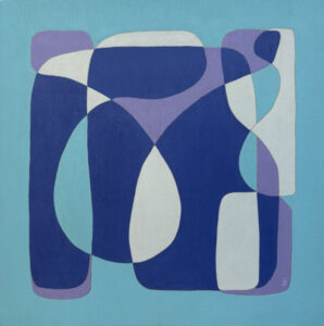 blue purple modern style inspired painting janet bright original art