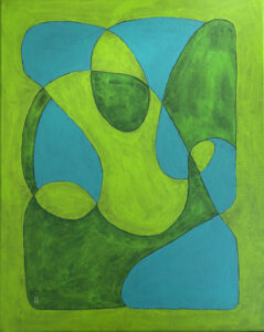 green aqua original modern inspired painting janet bright jjbright