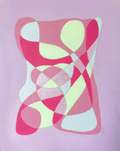 no. 12 light pink yellow white modern inspired abstract painitng