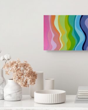 no 13. waves multi colourful original art for home art for small spaces art for office