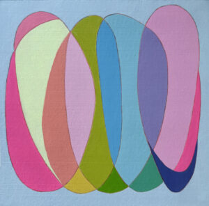 scribble ovals multi colourful original art for home or office handmade