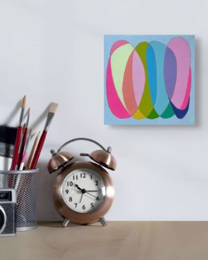 scribble ovals multi colourful original art for home or office handmade
