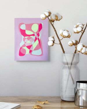 no. 12 light pink yellow white modern inspired abstract painitng