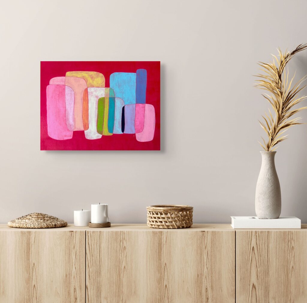 modern inspired original colourful art janet bright canadian painting