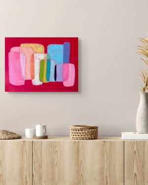 modern inspired original colourful art janet bright canadian painting